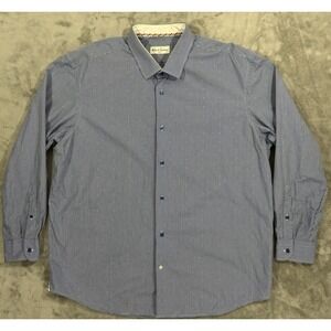 Robert Graham Shirt‎ Mens 18.5 47 Blue Button Up Knowledge Wisdom Truth Textured